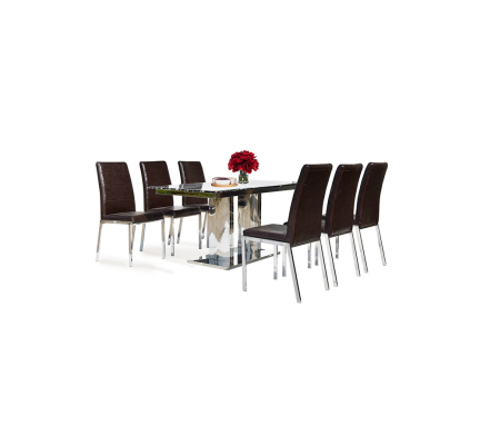 Bàn ghế ăn khung Inox